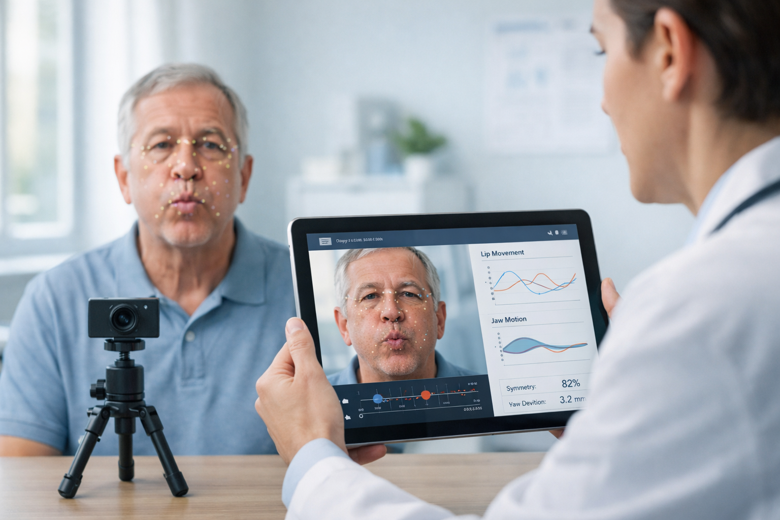 Facila visual biofeedback during therapy session